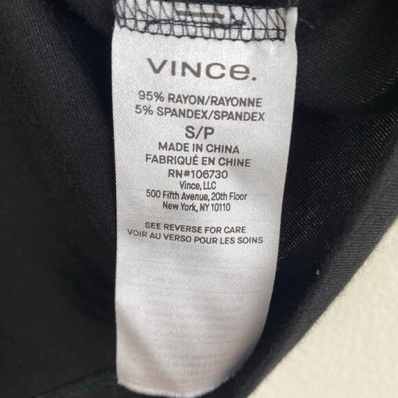 Vince Knit Mock Neck Half Sleeve Top Size Small Black - Picture 8 of 11